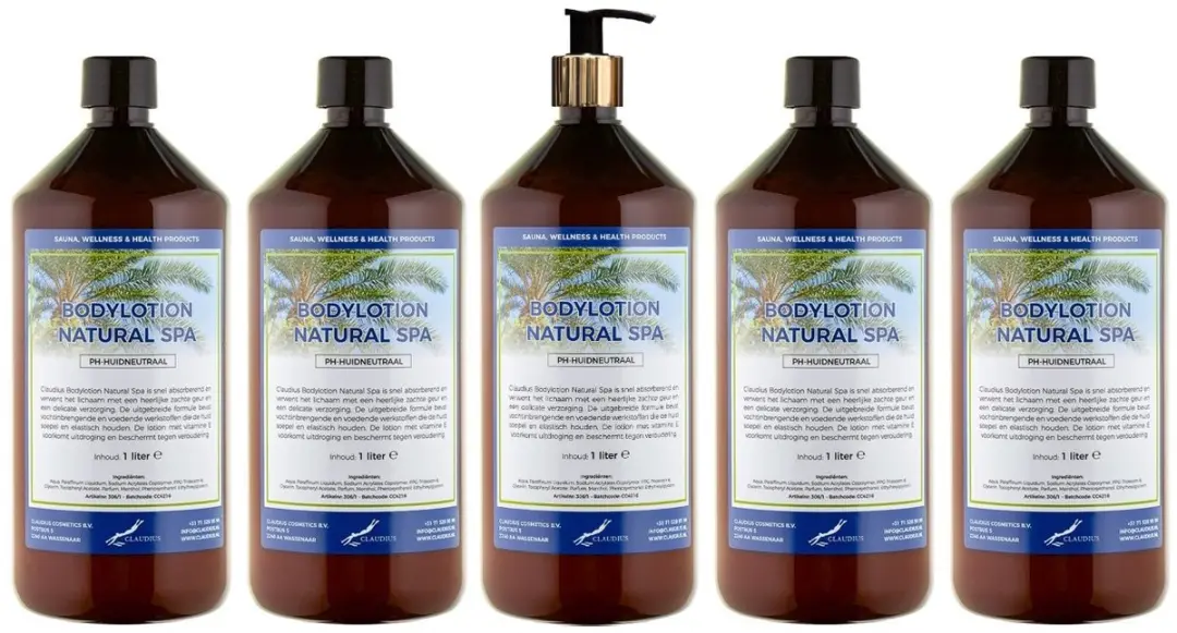 Splashbox Cosmetics Bodylotion Natural Spa 1L - 5 Stuks