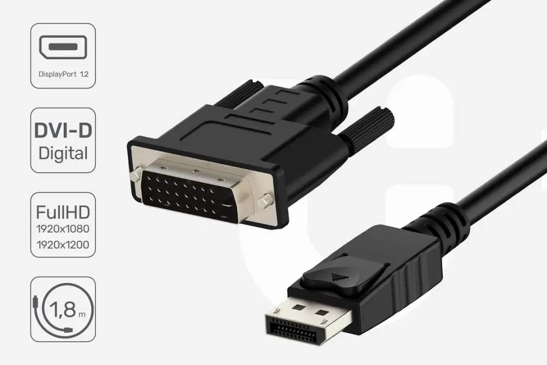 Unitek DisplayPort naar DVI-D Kabeladapter - 18M - Transparant