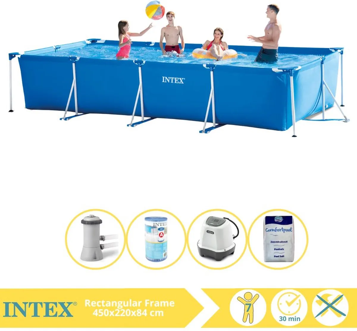 Intex Rectangular Frame Zwembad 450x220x84cm