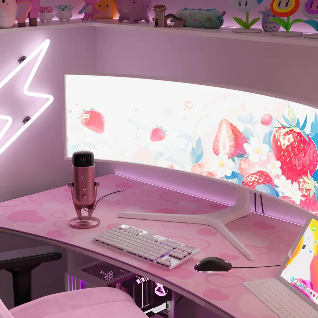 Arozzi Arena Gaming Muismat 160cm - Roze Harten