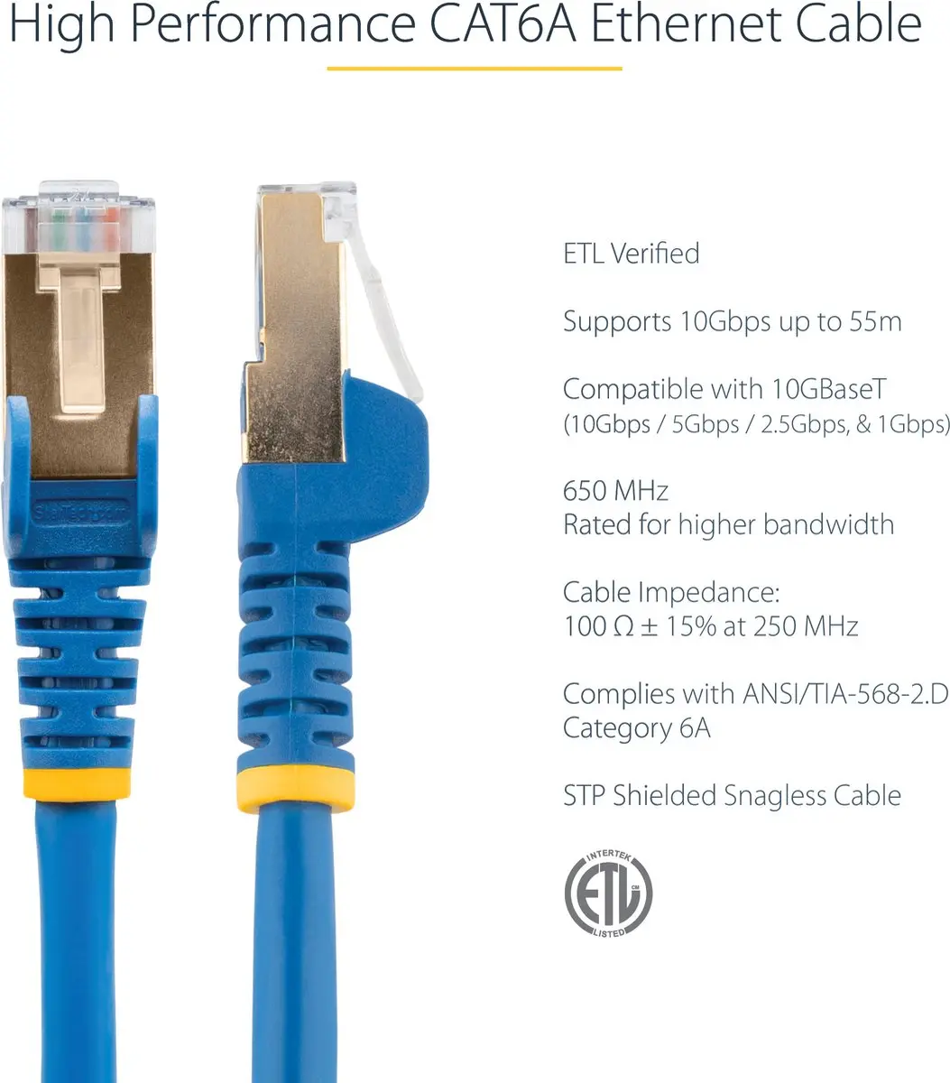 Startech 10m CAT6A Netwerkkabel RJ45 - Blauw - afbeelding 6 van 6