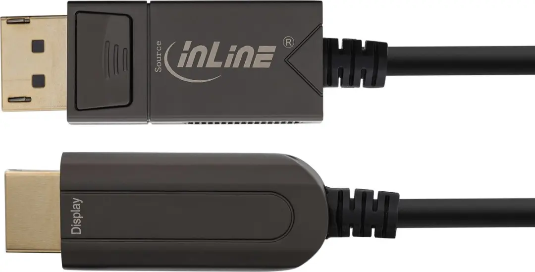 InLine DisplayPort naar HDMI AOC-kabel 4K/60Hz - 50m - Zwart