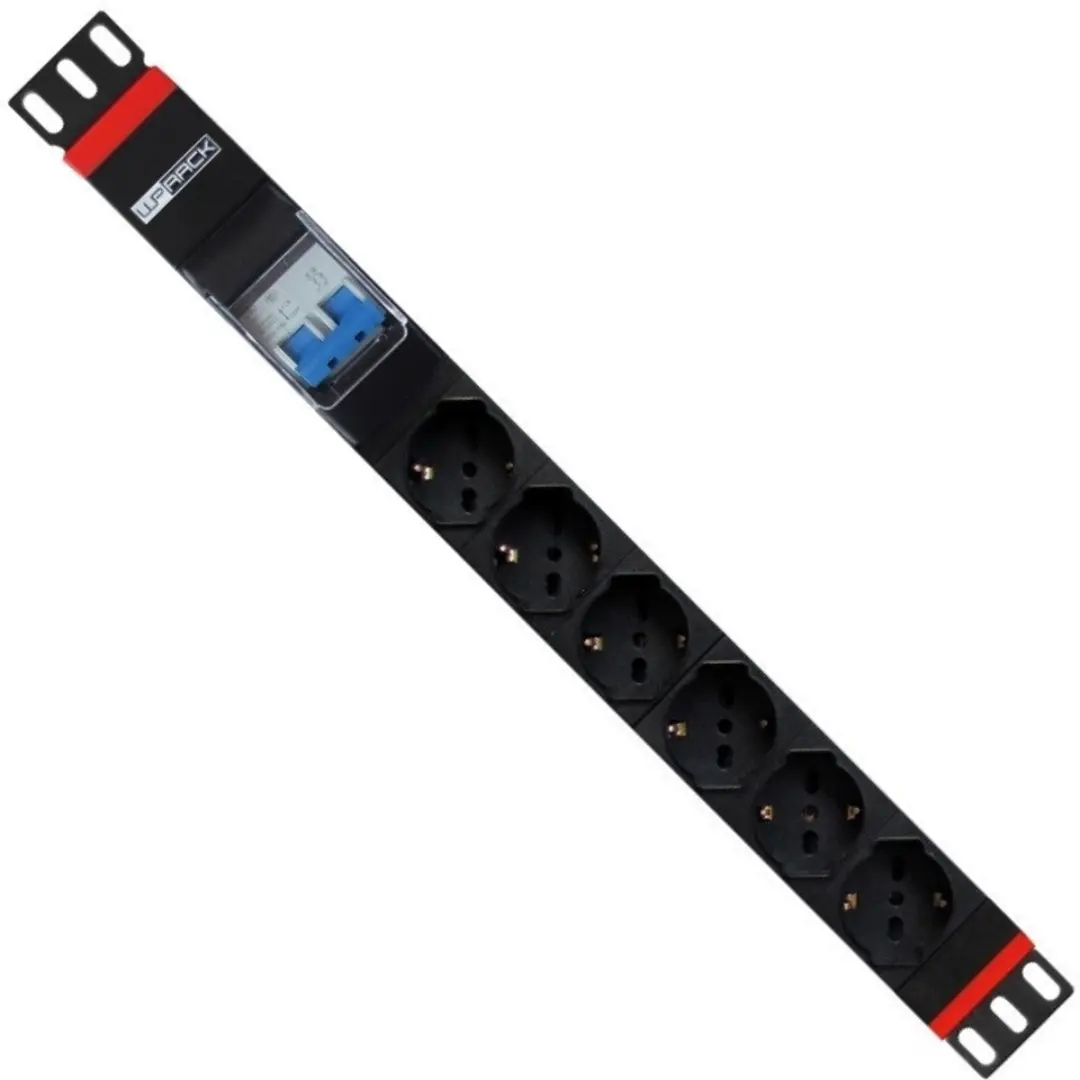 WP WPN-PDU-G02-06 Schuko 6-voudige Multi-socket - 1U - Zwart