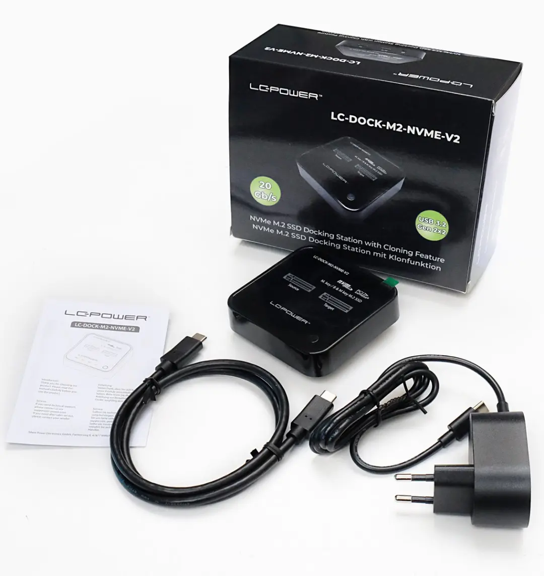 LC Power DOCK-M2-NVME Dual M.2 NVMe SSD Docking Station - Zwart