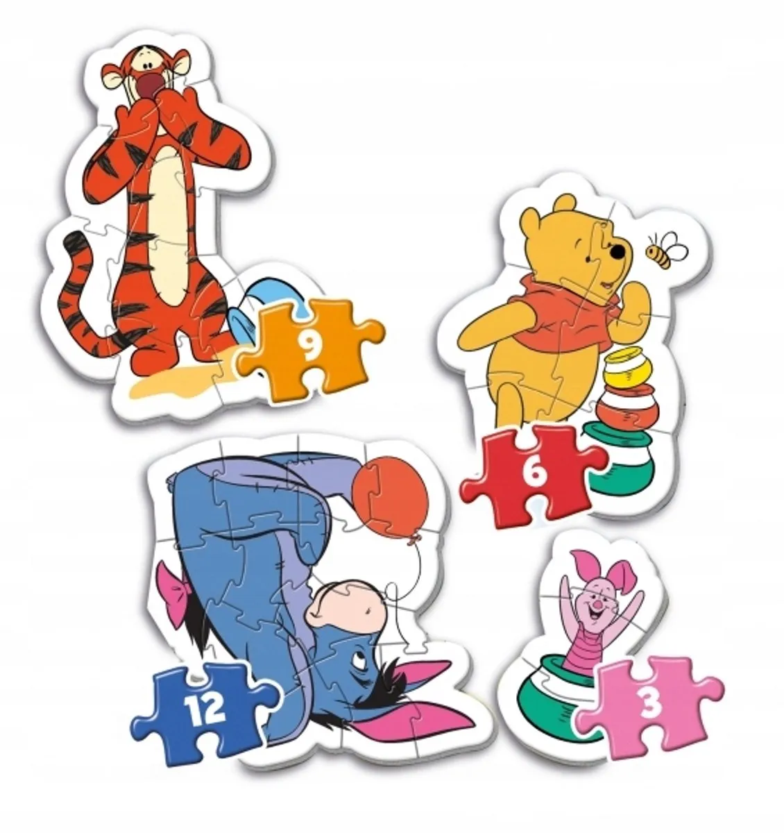 Clementoni Winnie de Poeh Puzzel 4-in-1 - 12 Stuks