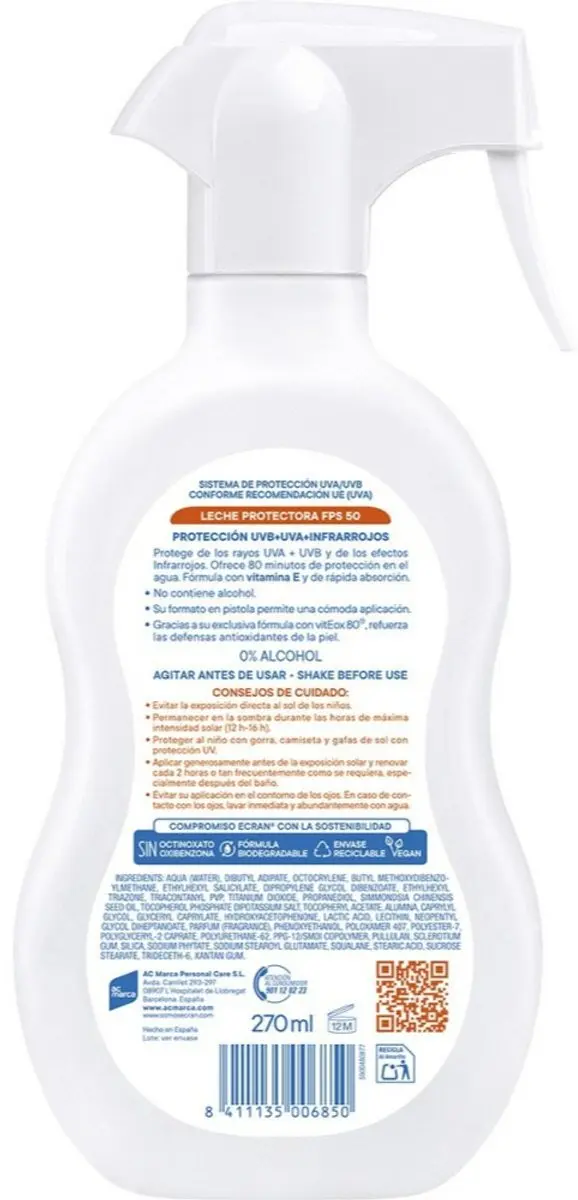 Ecran Denenes Zonnebrandcrème SPF 50+ 270ml