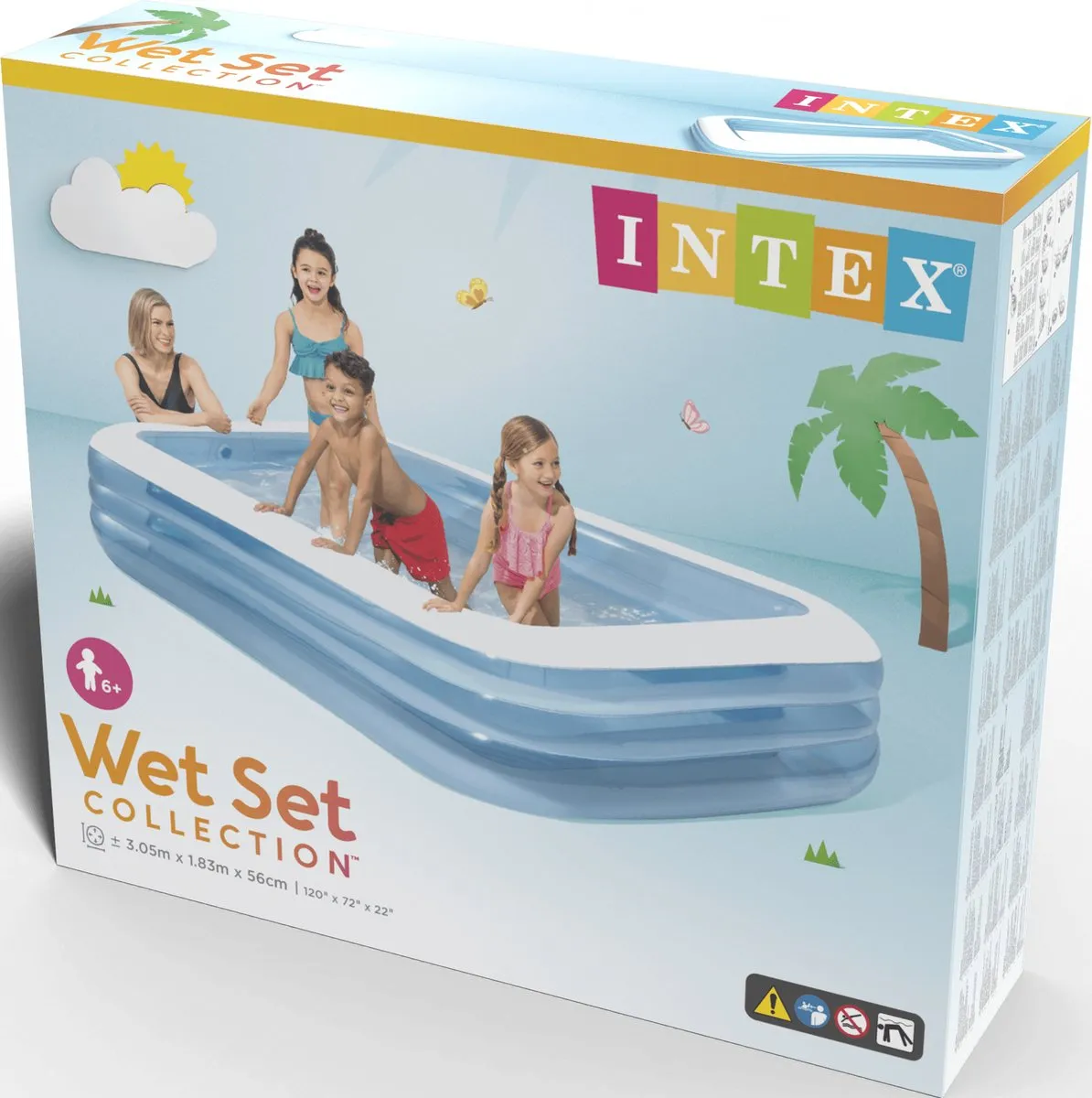 Intex Swim Center Family 58484NP Opblaaszwembad - 305x183x56cm - 1050L - Blauw/Wit - afbeelding 4 van 6