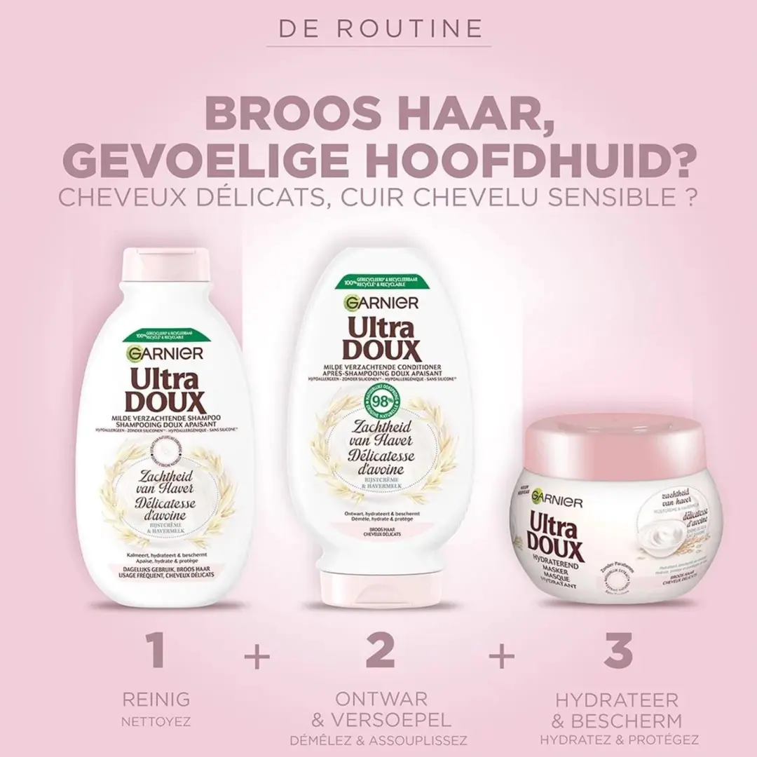 Garnier Loving Blends Milde Haver Shampoo 3x250ml
