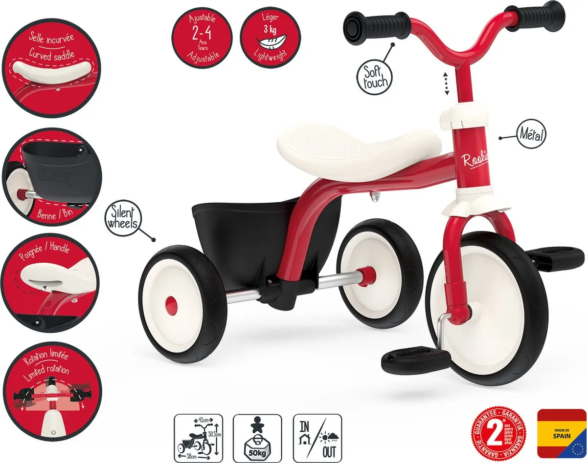 Smoby Rookie Driewieler - Rood
