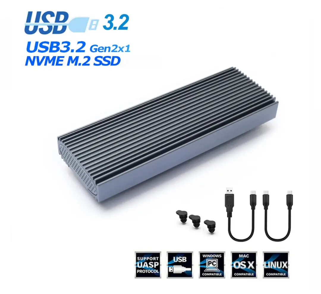 LC Power LC-M2-NVME-3 Externe Behuizing NVMe M.2 - Grijs