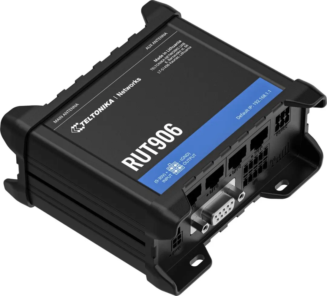 Teltonika RUT906 Industriële Router - 4x Ethernet - Zwart