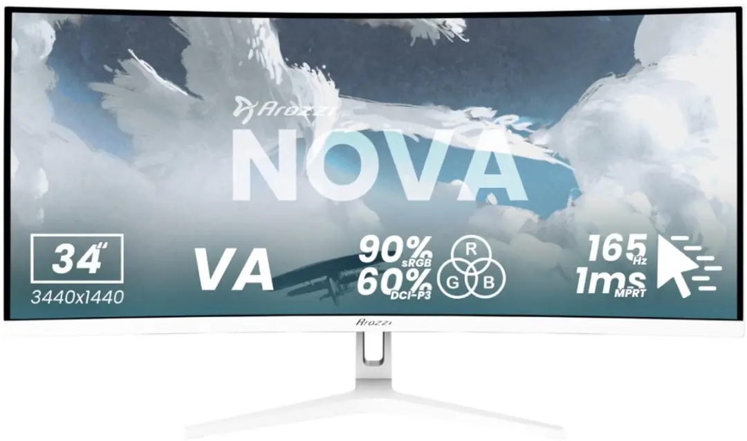 Arozzi Nova 34" Gaming Monitor UWQHD Curved