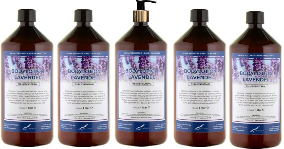 Splashbox Cosmetics Bodylotion Lavendel 1L - 5 Stuks