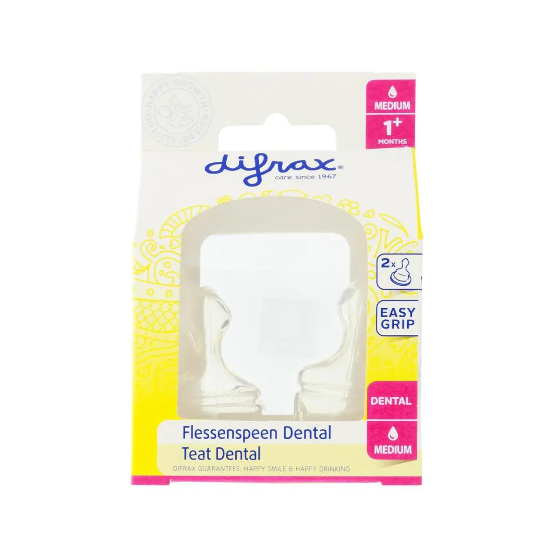 Difrax Flessenspeen Dental Medium - 2 Stuks