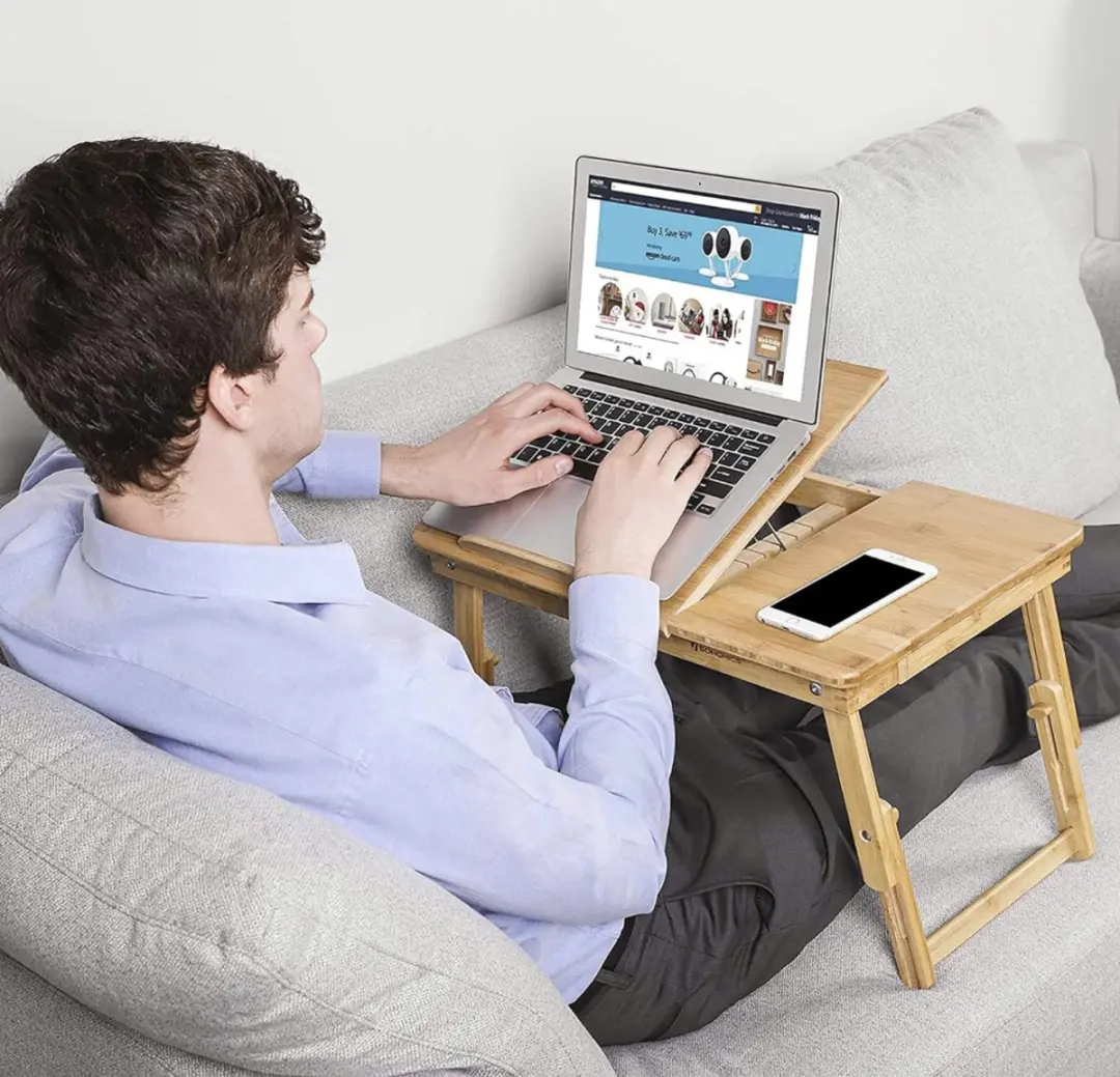 Songmics Bamboe Laptoptafel - Hoogteverstelbaar inklapbaar