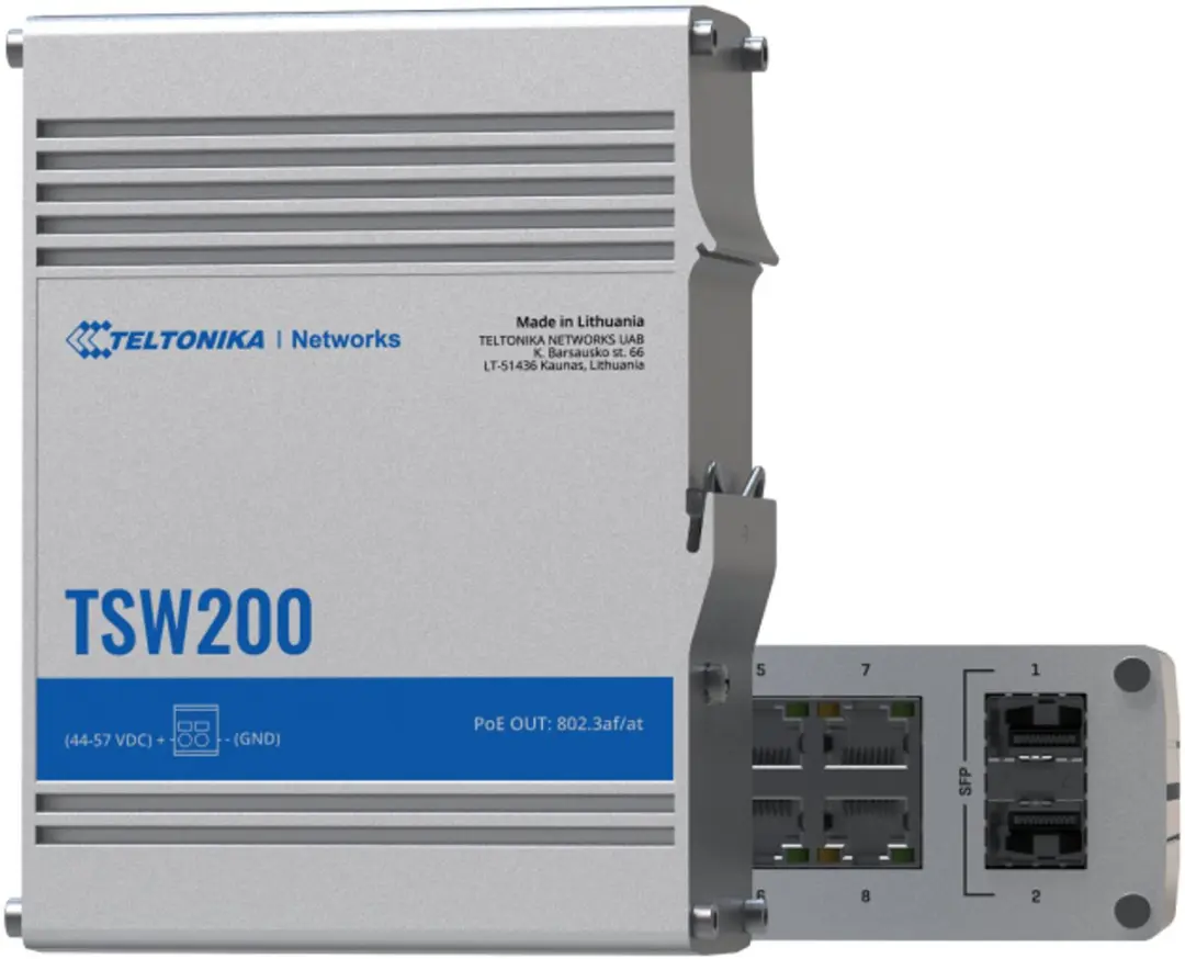 Teltonika TSW200 Unmanaged Switch 8x PoE 240W - Aluminium