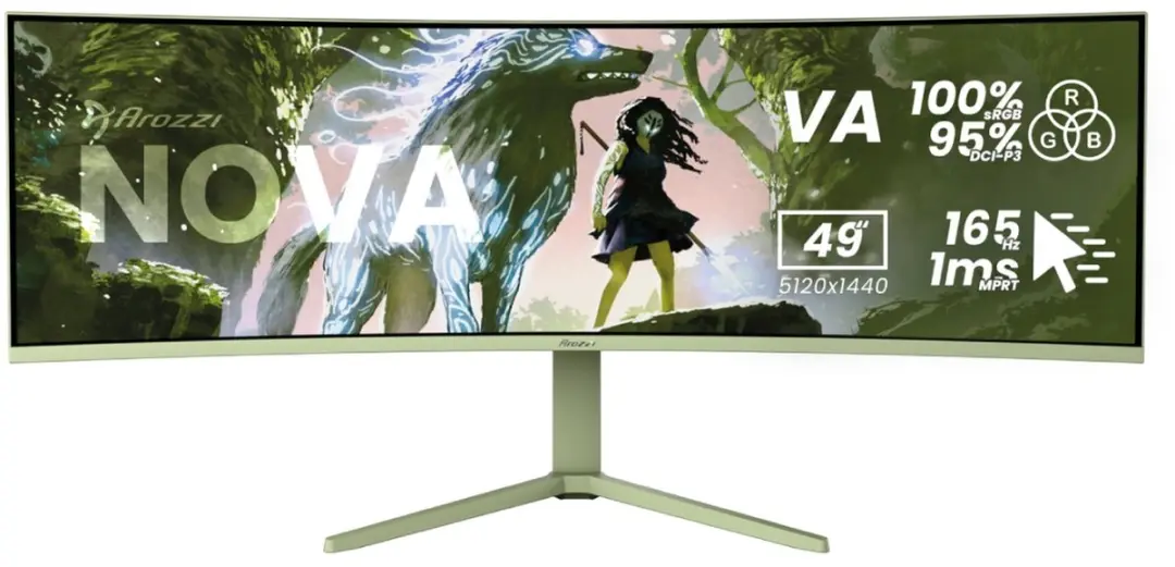 Arozzi Nova 49" Curved Gaming Monitor DQHD 165Hz