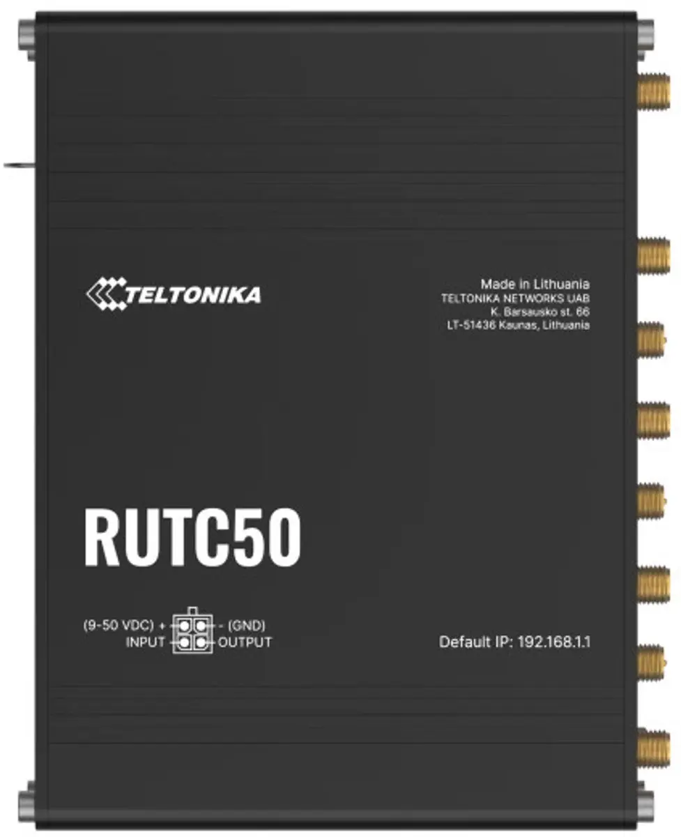 Teltonika TK-RUTC50 5G-router - Dual SIM - 5x Gigabit LAN - Zwart
