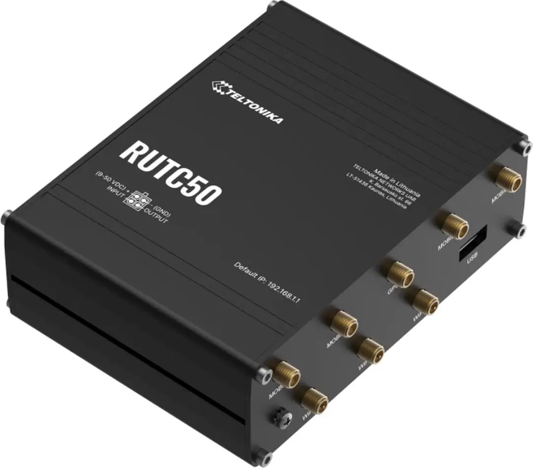 Teltonika TK-RUTC50 5G-router - Dual SIM - 5x Gigabit LAN - Zwart