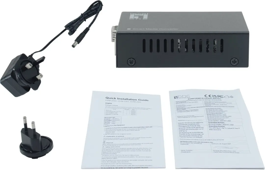 LevelOne GVM-2000 Netwerk Media Converter 1000Mbit - Zwart