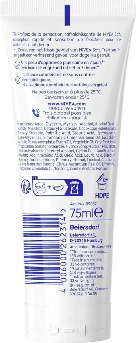 NIVEA Soft Bodycrème 450ml - 6 Stuks