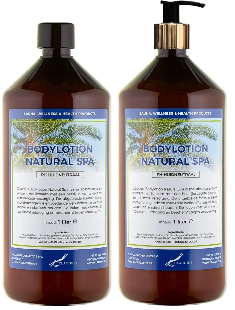 Splashbox Cosmetics Bodylotion Natural Spa 1L - 2 Stuks