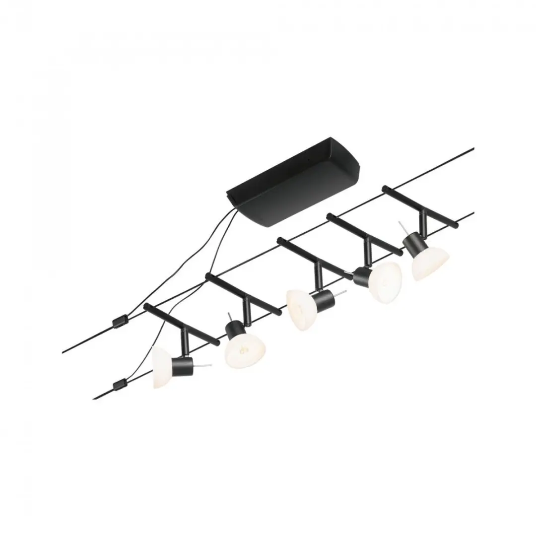 Paulmann 94450 Kabelsysteem GU5.3 - 5 Stuks - Zwart/Chroom