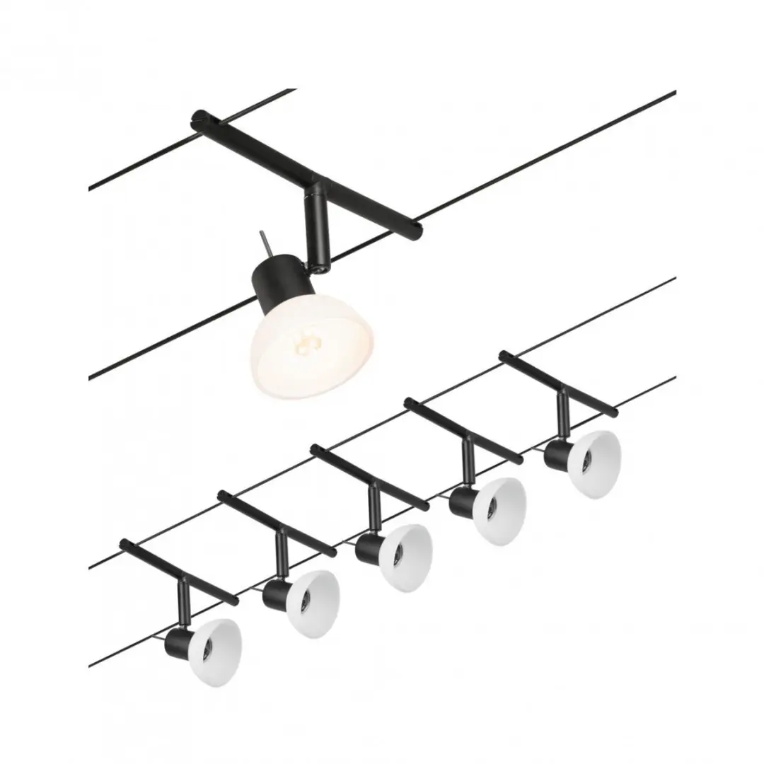 Paulmann 94450 Kabelsysteem GU5.3 - 5 Stuks - Zwart/Chroom