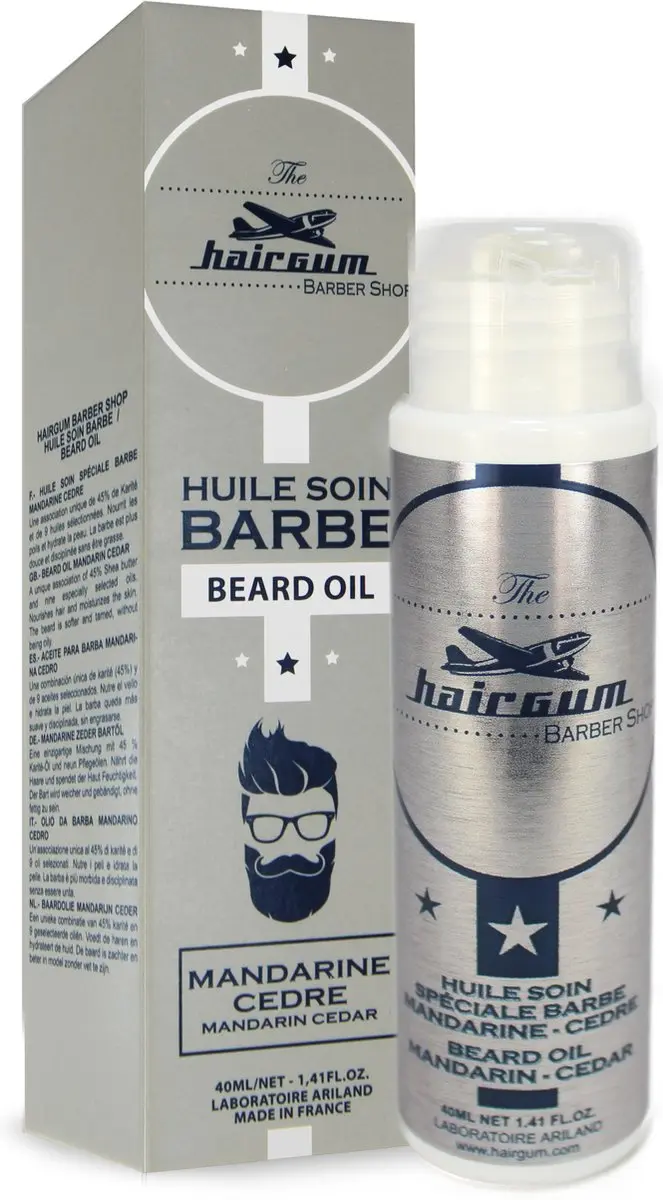 Hairgum Baardolie Mandarijn-Cedar 40ml - 3 Stuks