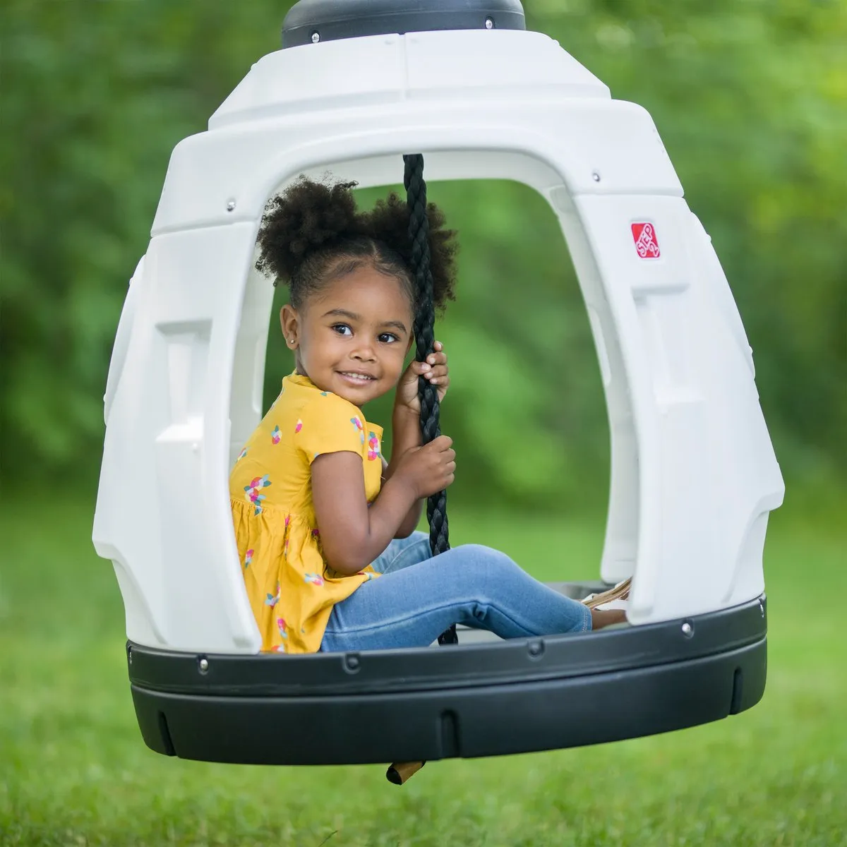 Step2 Space Capsule Swing Raketspeelhuisje - 2-persoons - Zwart/Wit - afbeelding 6 van 6