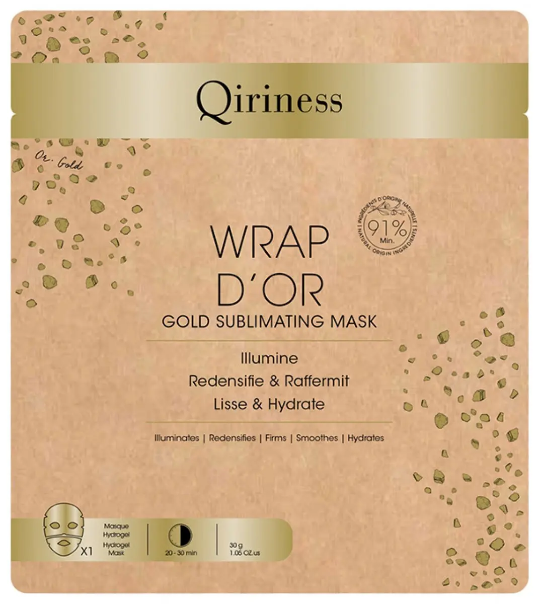 Qiriness Wikkel van Goud Tissue Masker 30g