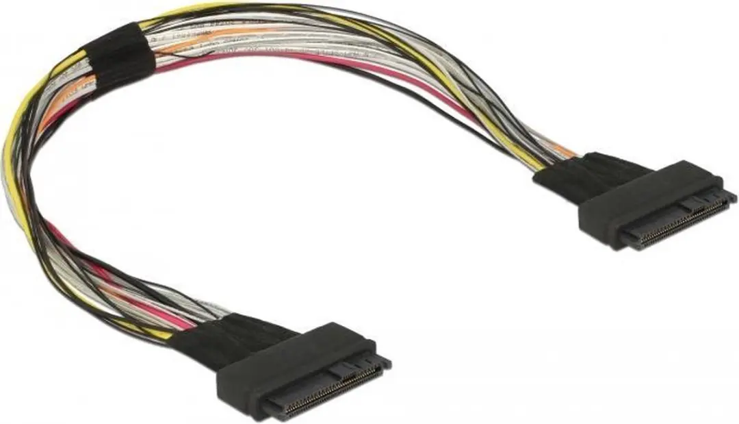 Delock U.2 SFF-8639 Kabel - 50cm - Geel/Oranje/Rood/Wit/Zwart