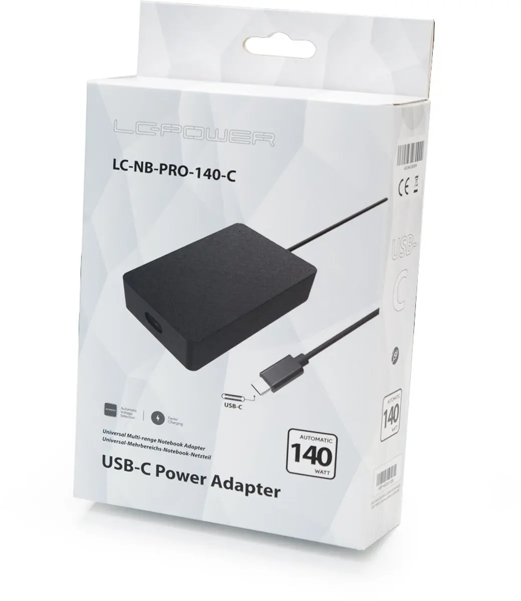 LC Power LCNB-PRO-140-C USB-C Oplader 140W