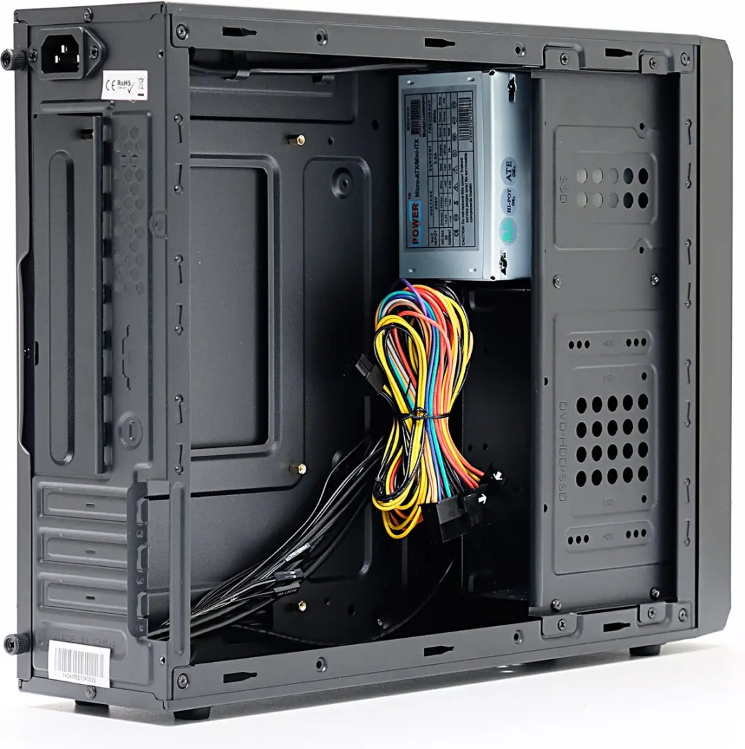 LC Power Micro-ATX Mini-ITX Slimline PC Behuizing 300W - Zwart