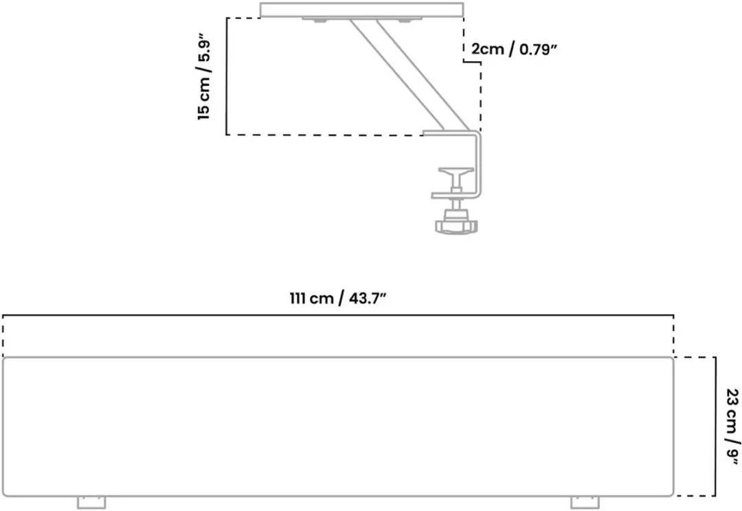 Arozzi Arena AZ-DR-L-BK Monitorstandaard - 111x23x15cm - Zwart