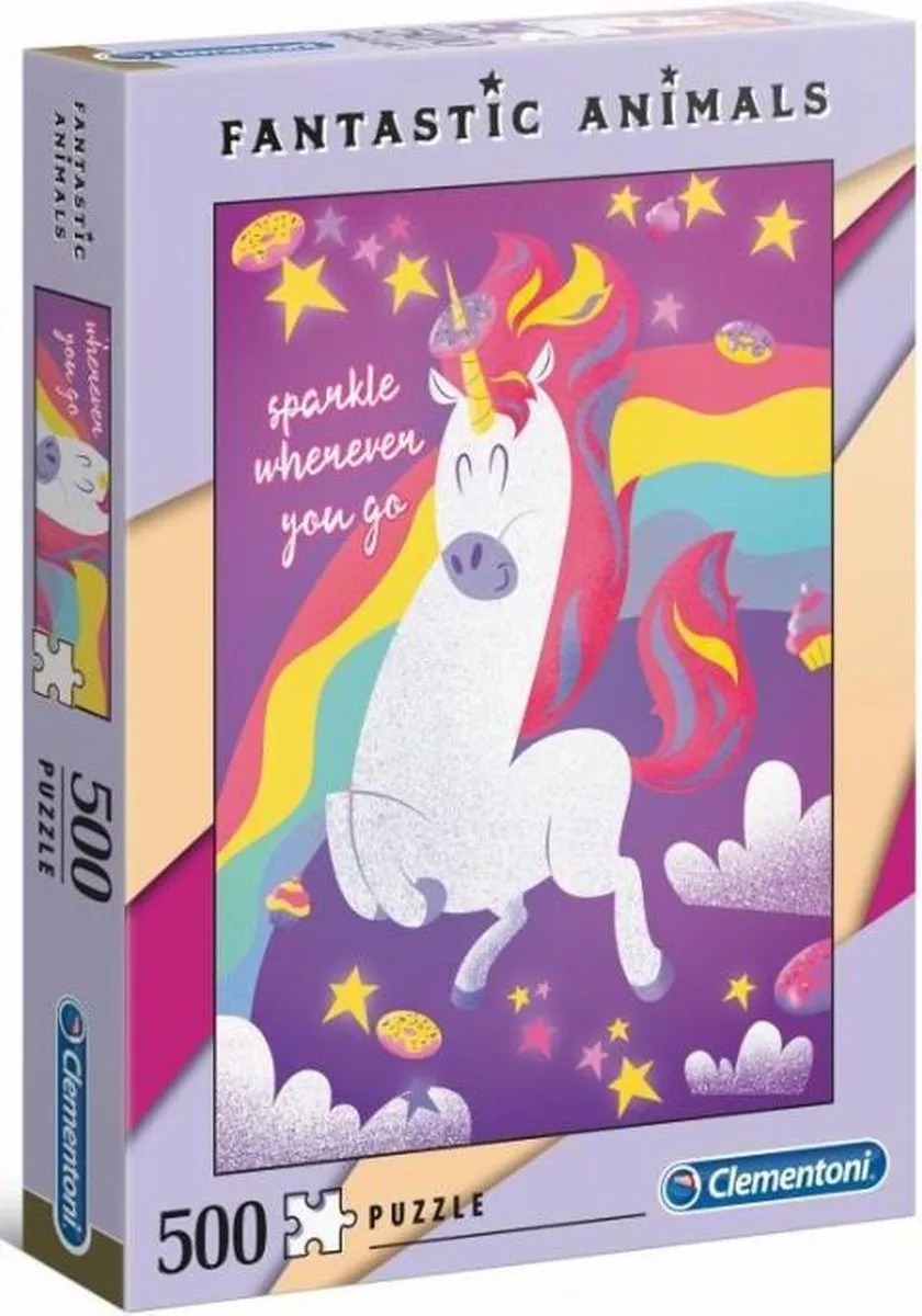 Clementoni Fantastic Animals Unicorn Puzzel 500 Stuks - MPN 35066 - afbeelding 6 van 6