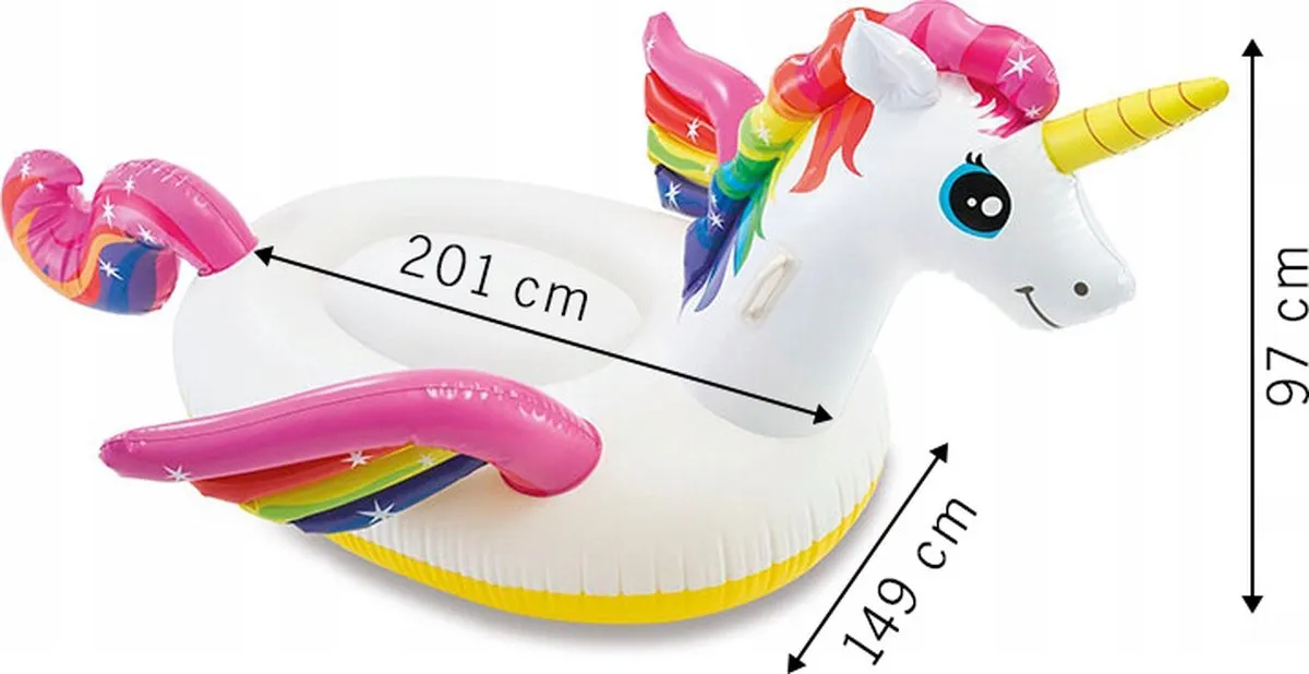Intex Opblaas Eenhoorn Floatie 201x149x97cm - tot 40 kg