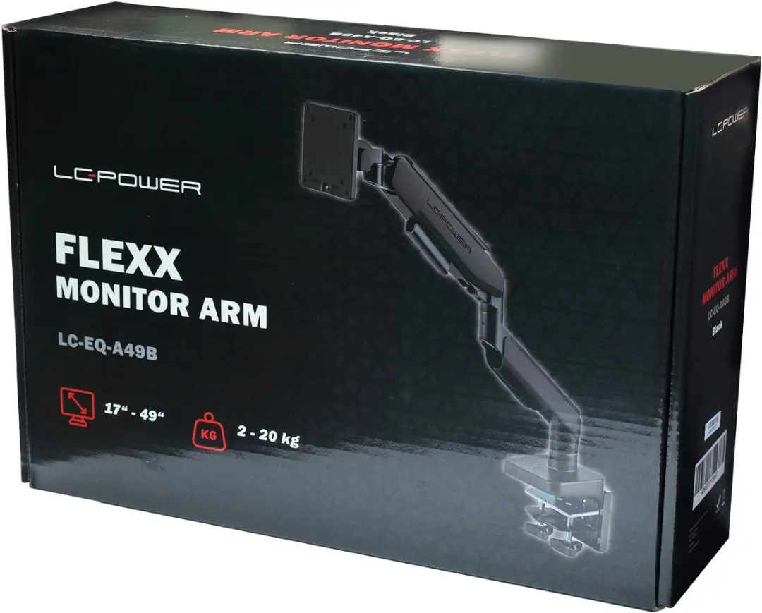LC Power Ergo Monitorbeugel Gasveer 49" - Zwart - VESA 75x75/100x100