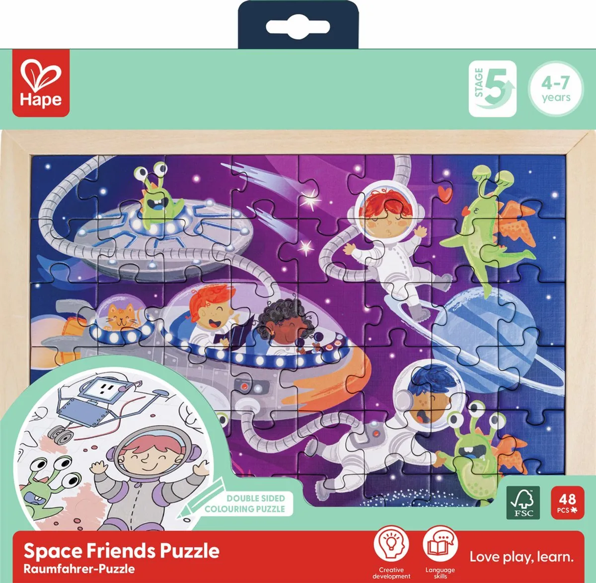 Hape Ruimtevrienden Puzzel 1000 Stuks - Multicolor