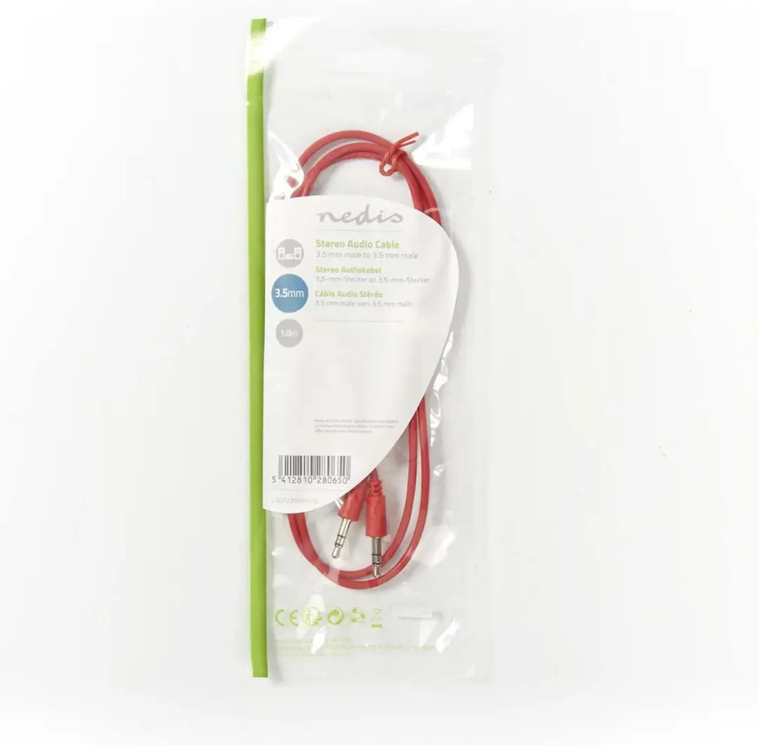 Nedis Stereo-Audiokabel 3,5mm M-M 1m - Rood