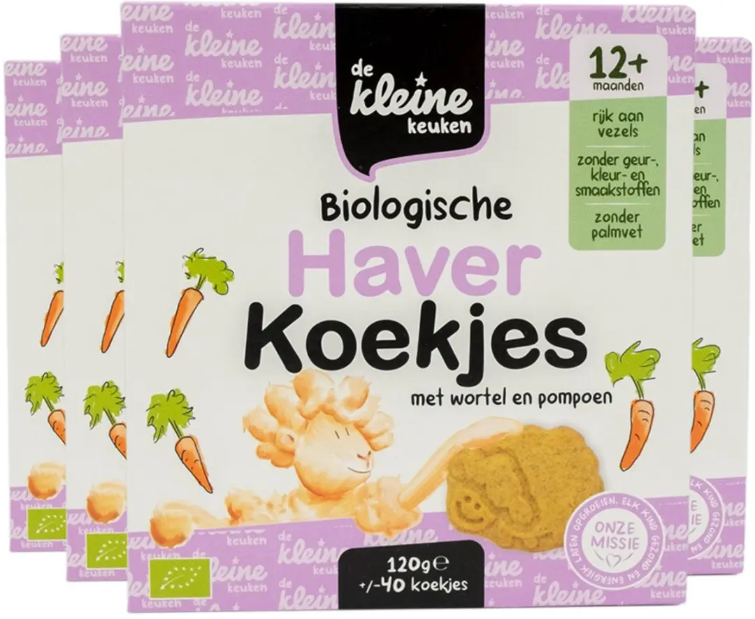 De Kleine Keuken Bio Haverkoekjes Wortel & Pompoen