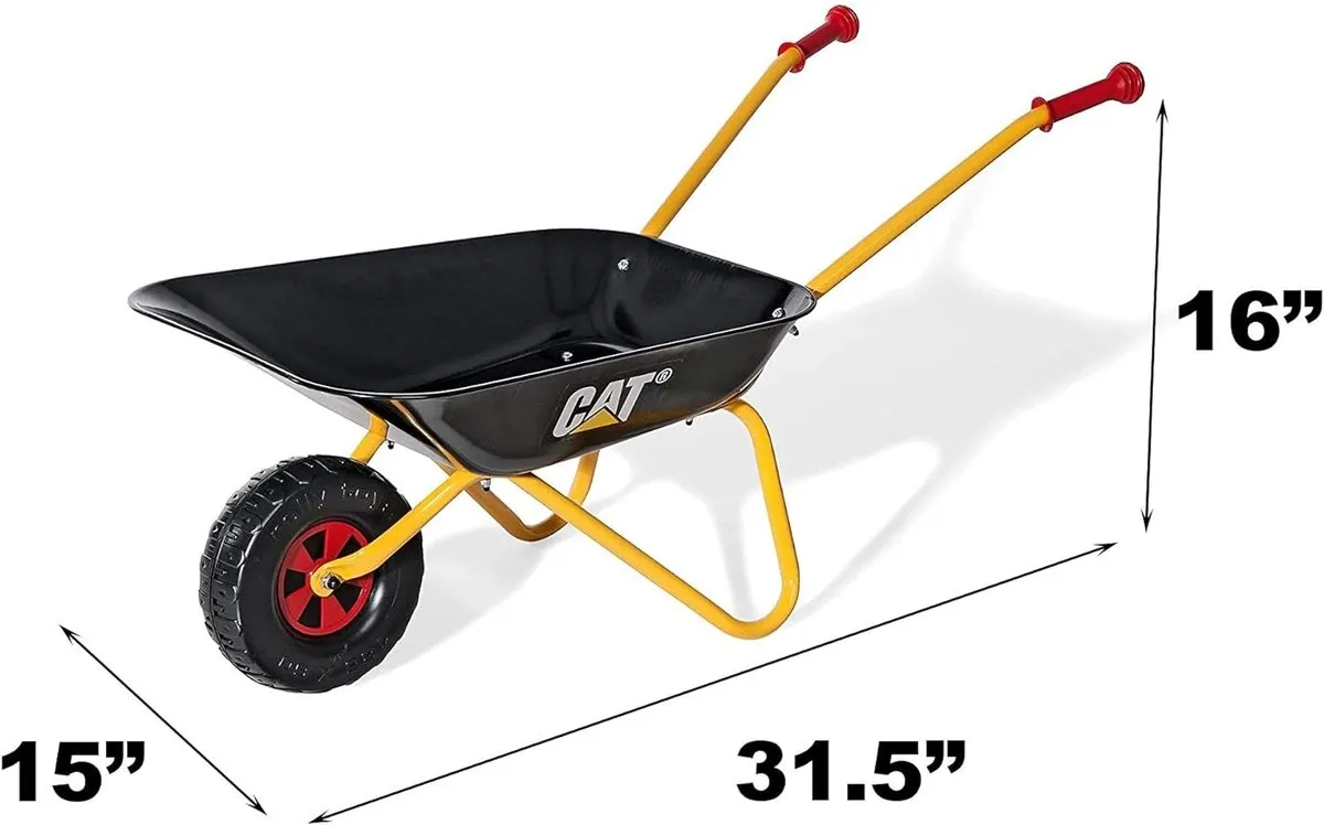 Rolly Toys Metalen Tuinkruiwagen CAT - Zwart