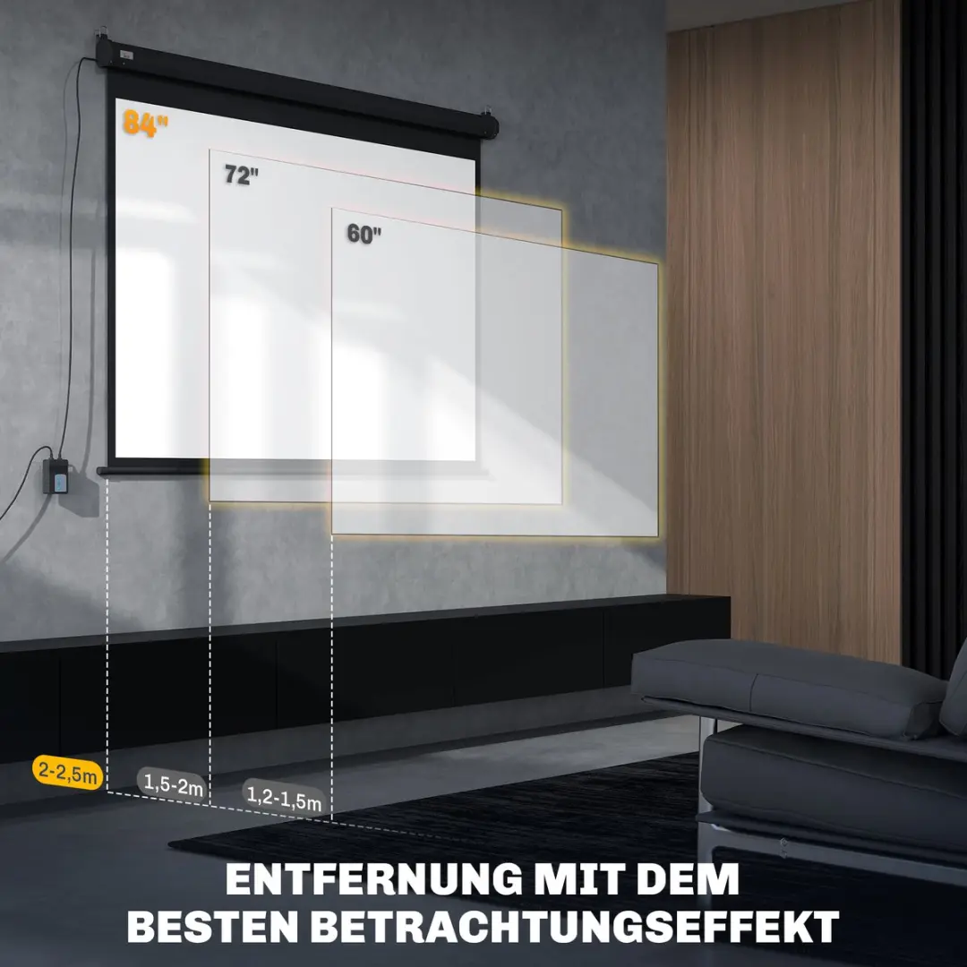 Homcom Projectiescherm 191x130cm - Zwart
