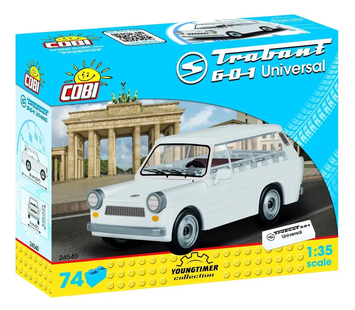Cobi Youngtimer Trabant 601 Bouwpakket 74-delig 1:35 - Wit