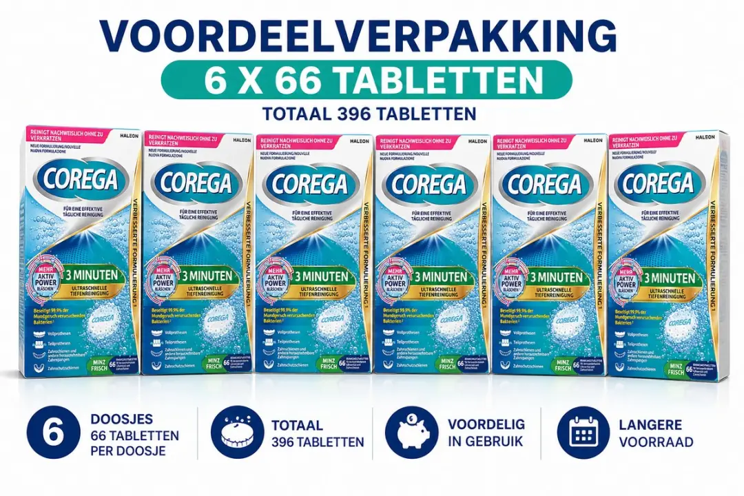 Corega Gebitsreiniger Tabletten 3 Min - 396 Stuks