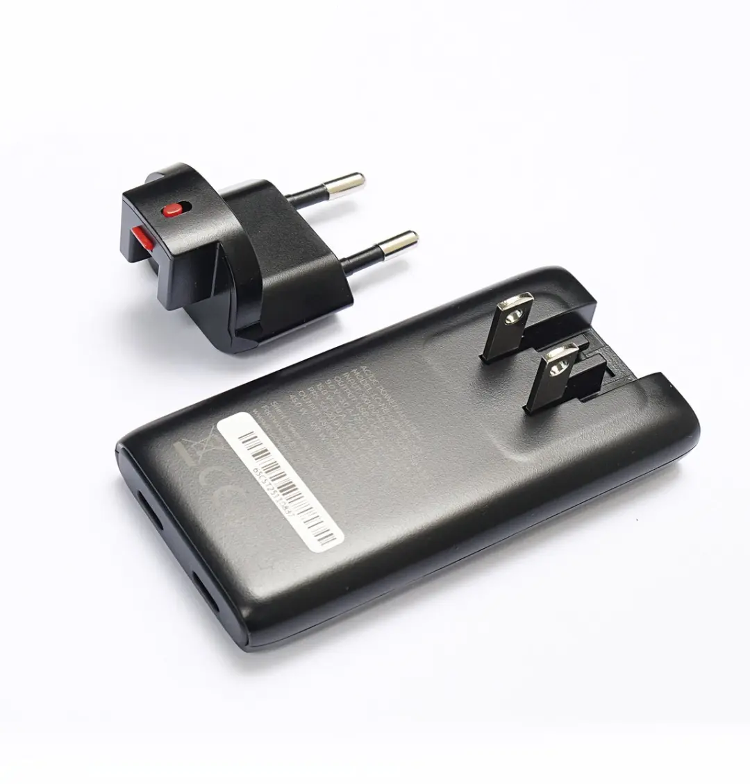 LC Power LC-NB-GAN-65-ST GaN Laptop Snellader 65W - 2x USB-C - Zwart