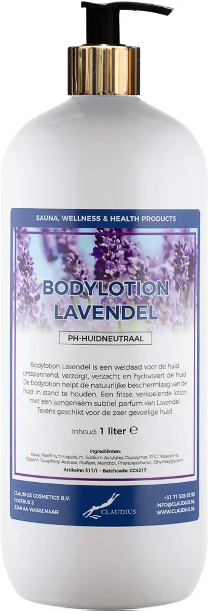 Splashbox Cosmetics Bodylotion Lavendel 1L - Gouden pomp