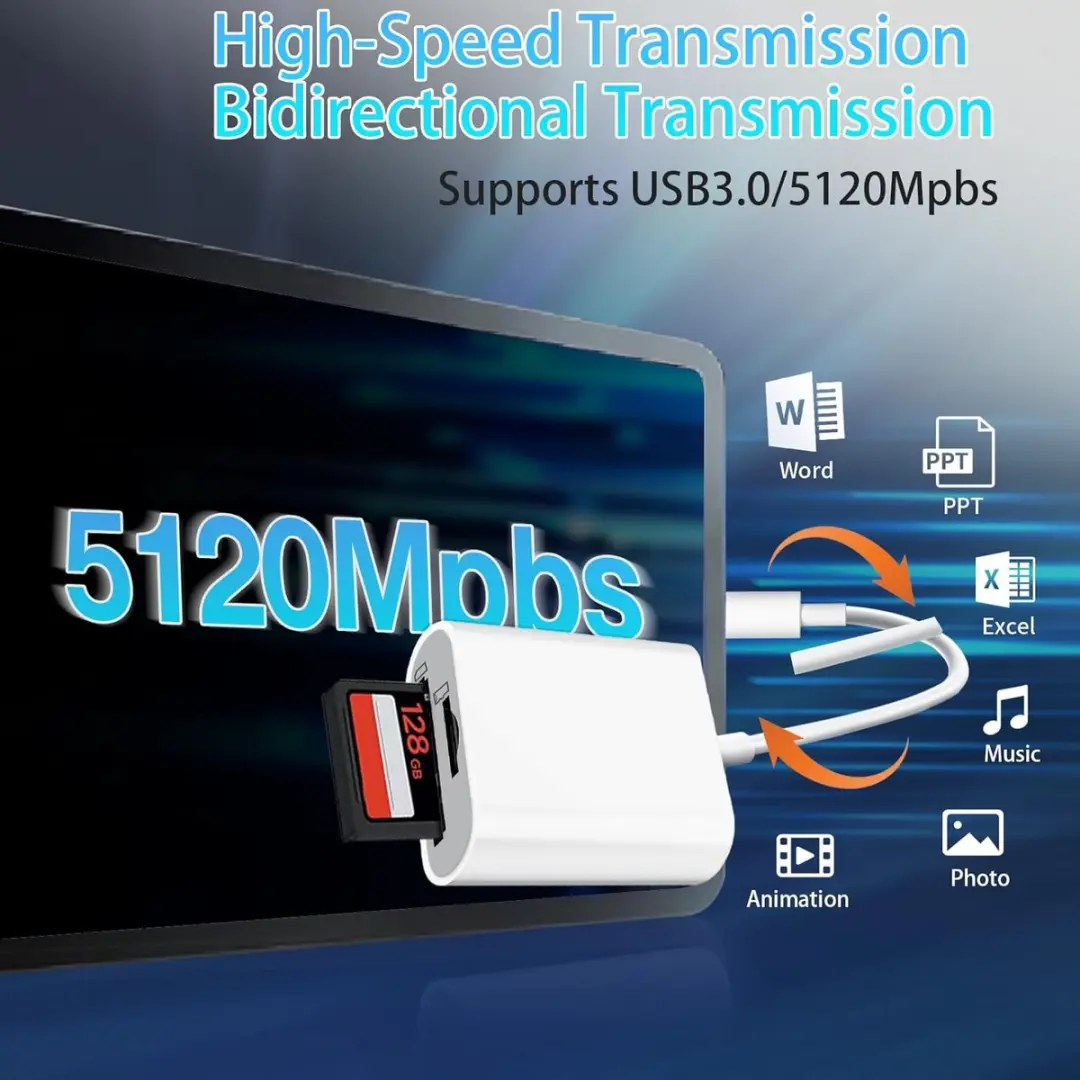 NÖRDIC CRD-056 USB C Kaartlezer - SD/MicroSD - Wit