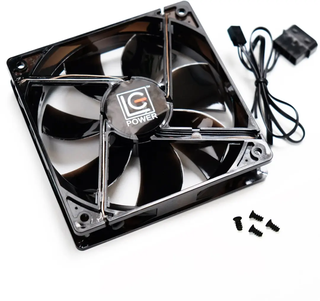 LC Power Ventilator 120mm Zwart - Blauwe LED - 1 Stuk