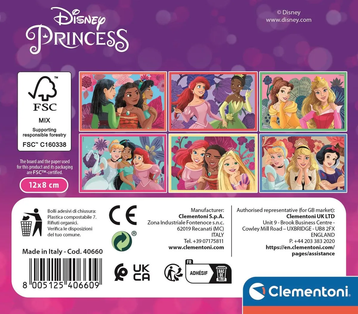 Clementoni Disney Prinsessen 6-delige Puzzel - 6 Stuks